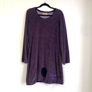 Lovely Planet Plum Velour Dress